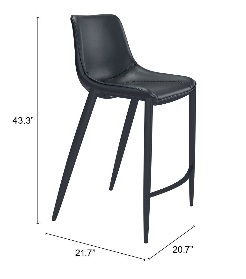 Set of Two 30" Steel Low Back Bar Height Bar Chairs