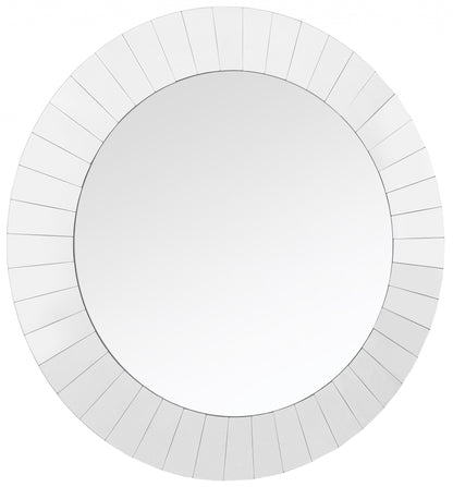 35" Clear Round Glass Framed Accent Mirror