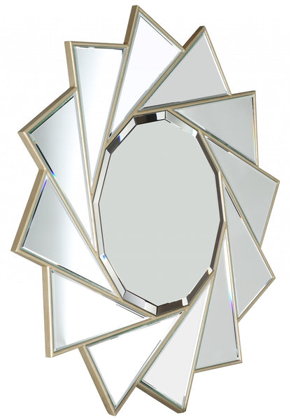 35" Gold Sunburst Metal Framed Accent Mirror