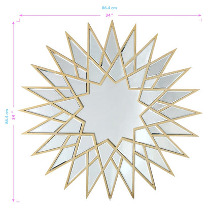 34" Gold Sunburst Metal Framed Accent Mirror