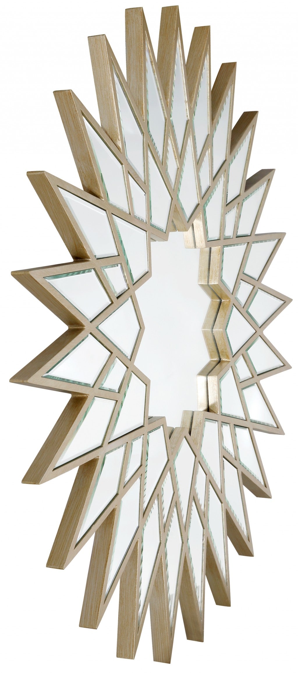 34" Gold Sunburst Metal Framed Accent Mirror