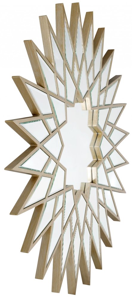 34" Gold Sunburst Metal Framed Accent Mirror