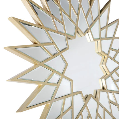 34" Gold Sunburst Metal Framed Accent Mirror