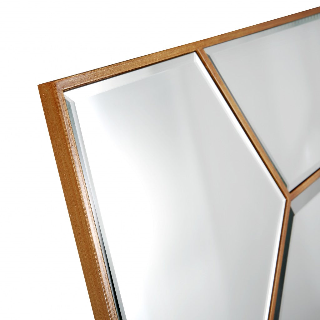 35" Gold Square Metal Framed Accent Mirror