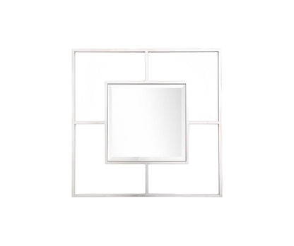 32" Silver Square Metal Framed Accent Mirror