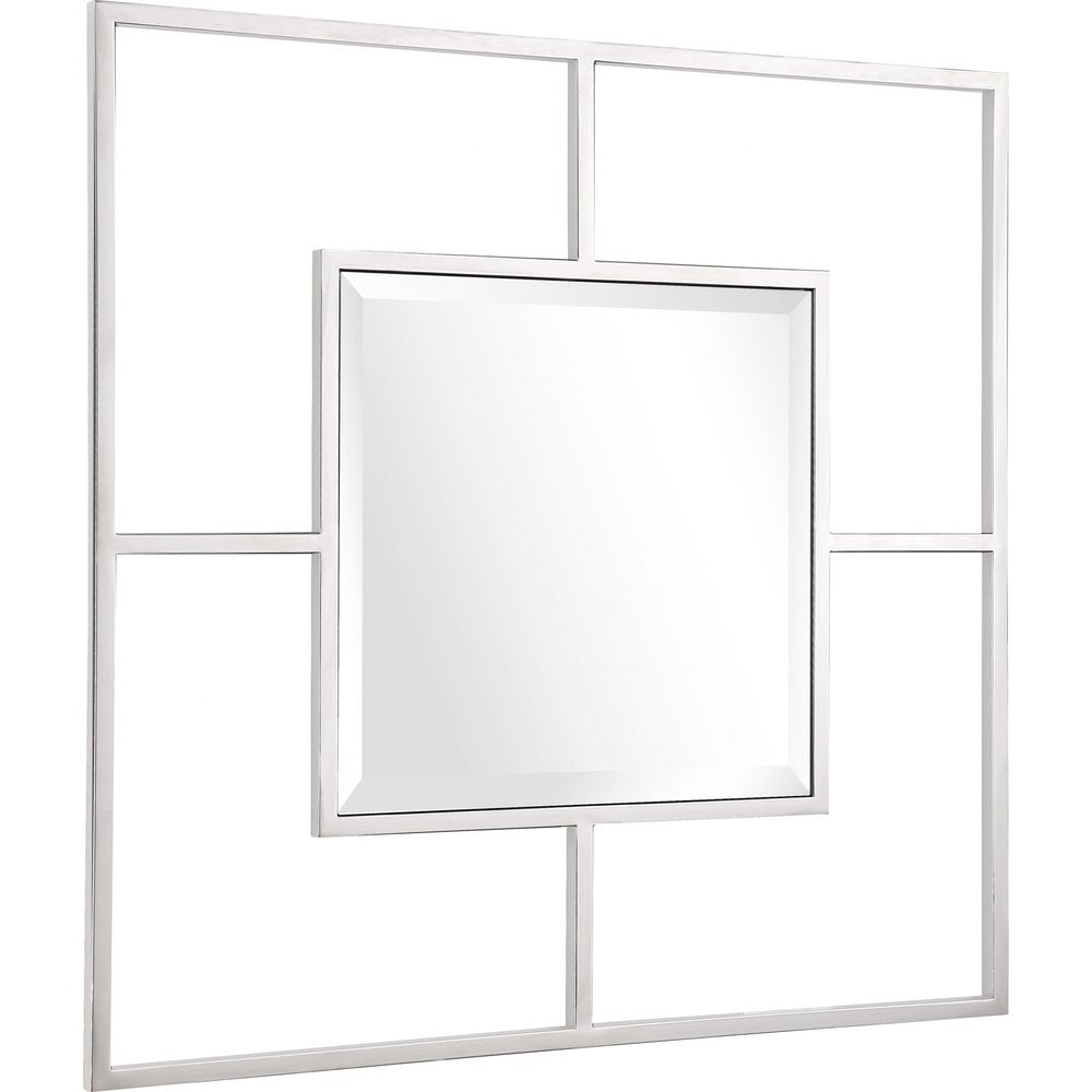 32" Silver Square Metal Framed Accent Mirror