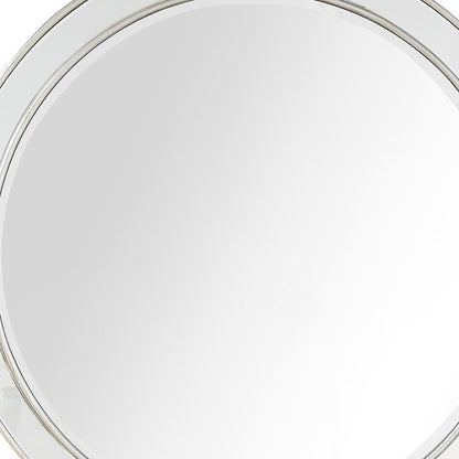 36" Silver Round Framed Accent Mirror