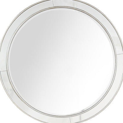 36" Silver Round Framed Accent Mirror