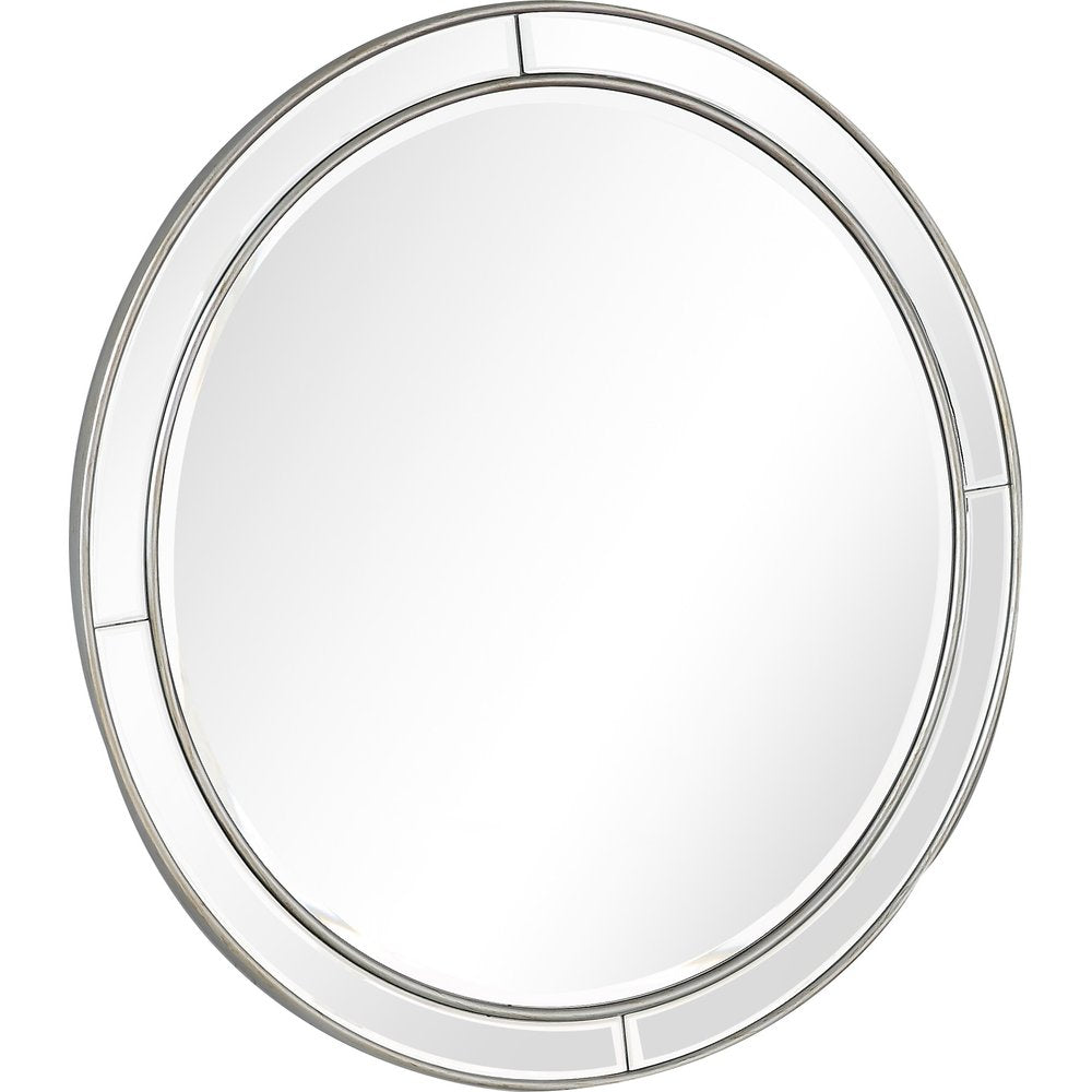 36" Silver Round Framed Accent Mirror