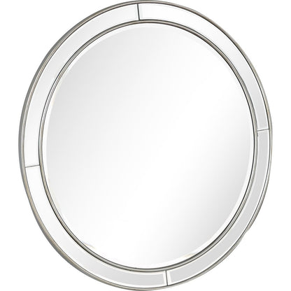 36" Silver Round Framed Accent Mirror