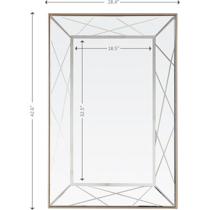 43" Champagne Metal Framed Accent Mirror