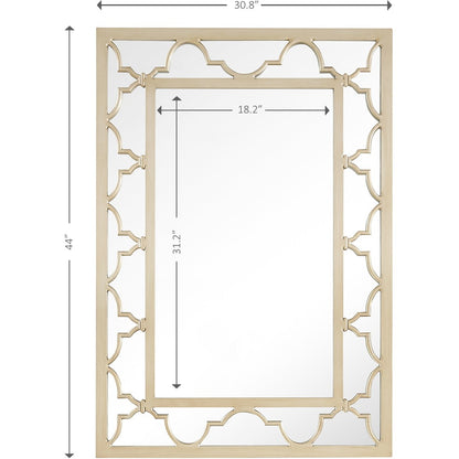 44" Champagne Metal Framed Accent Mirror