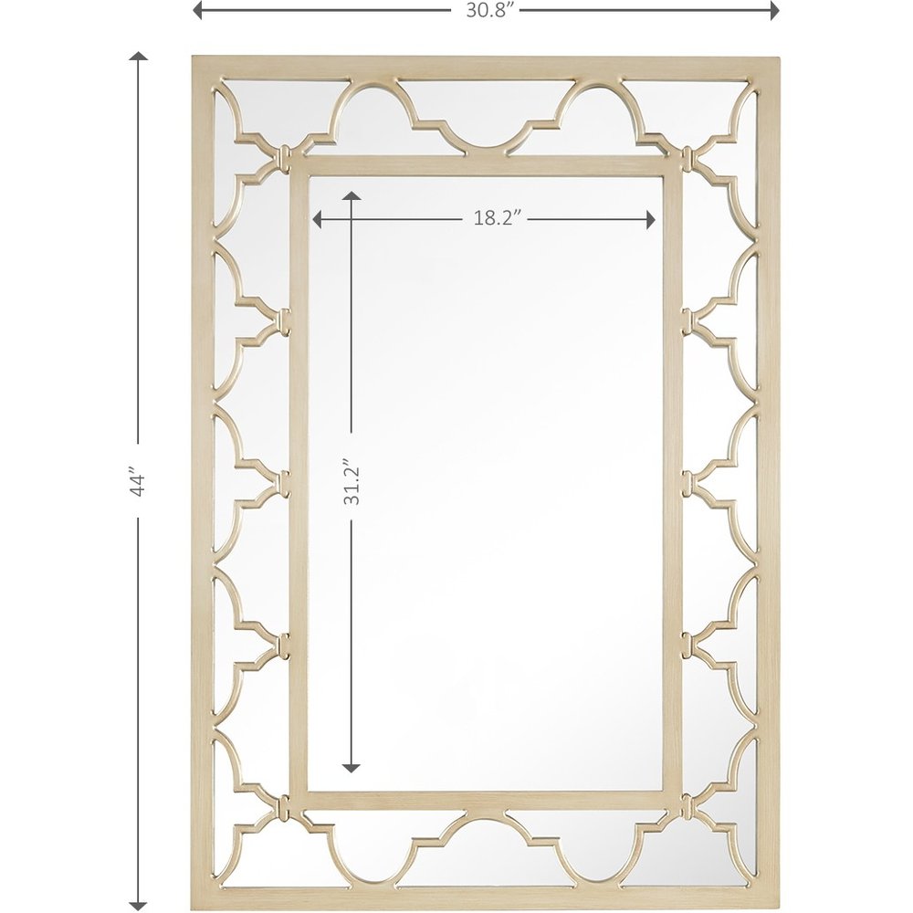44" Champagne Metal Framed Accent Mirror