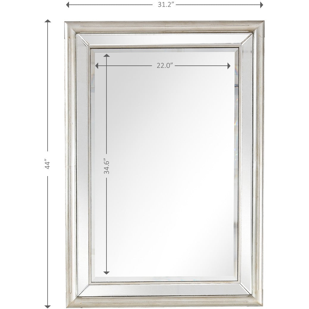 44" Silver Framed Accent Mirror