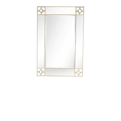 46" Champagne Steel Ornate Framed Accent Mirror