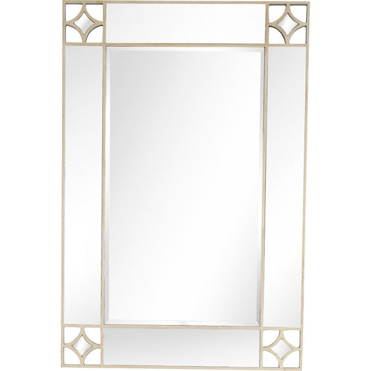 46" Champagne Steel Ornate Framed Accent Mirror