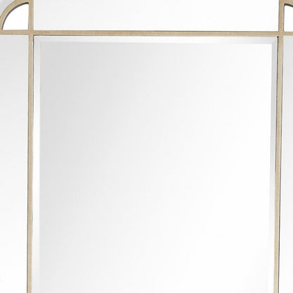 46" Champagne Steel Ornate Framed Accent Mirror