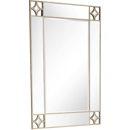 46" Champagne Steel Ornate Framed Accent Mirror