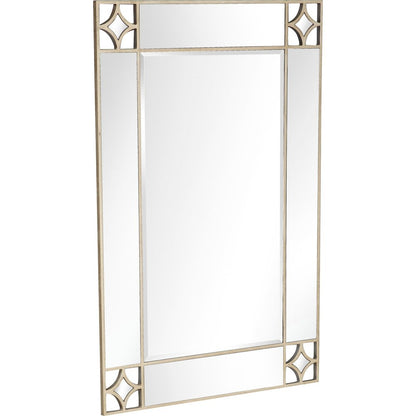 46" Champagne Steel Ornate Framed Accent Mirror