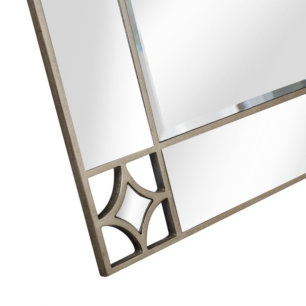 46" Champagne Steel Ornate Framed Accent Mirror