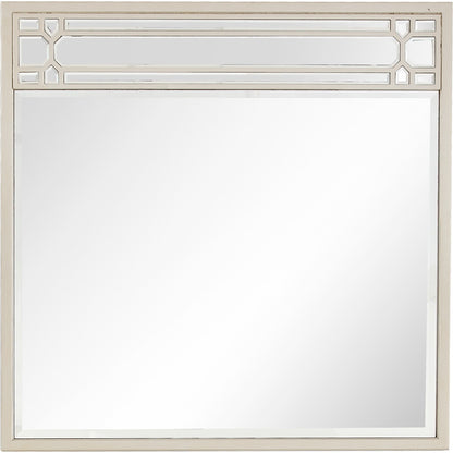 36" Champagne Square Metal Framed Accent Mirror