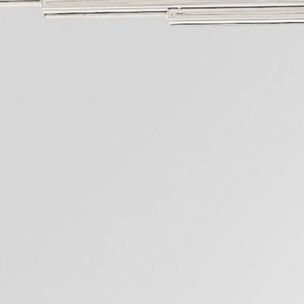 46" Silver Stainless Steel Geometric Lines Framed Accent Mirror