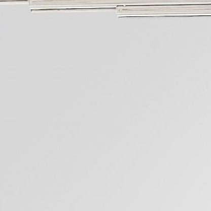 46" Silver Stainless Steel Geometric Lines Framed Accent Mirror
