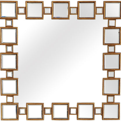 32" Gold Square Framed Accent Mirror