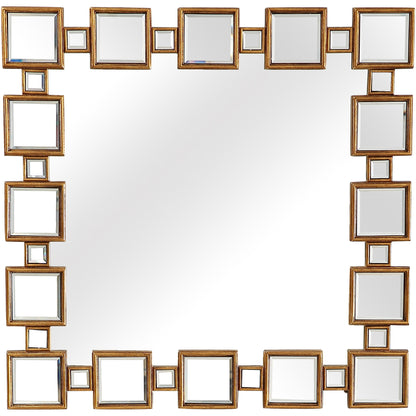 32" Gold Square Framed Accent Mirror