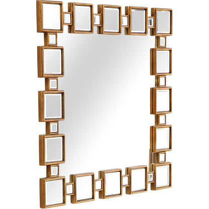 32" Gold Square Framed Accent Mirror