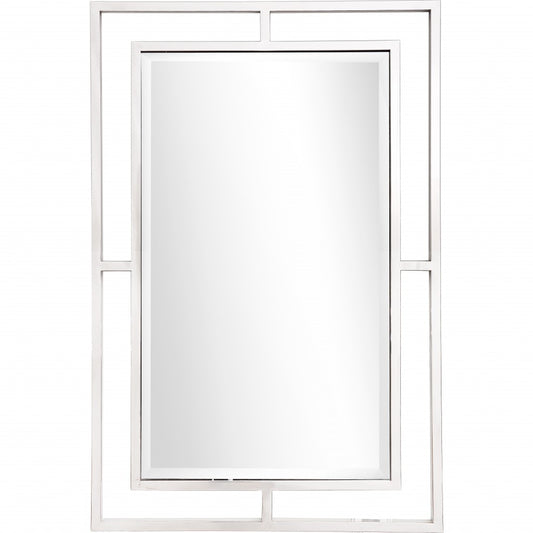 42" Silver Metal Framed Accent Mirror