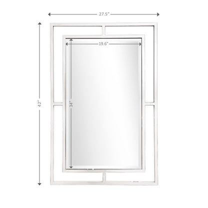 42" Silver Metal Framed Accent Mirror