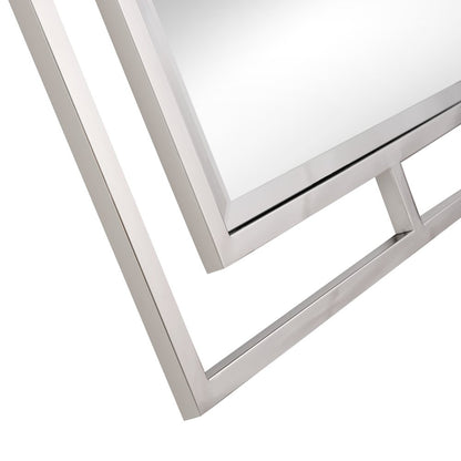 42" Silver Metal Framed Accent Mirror