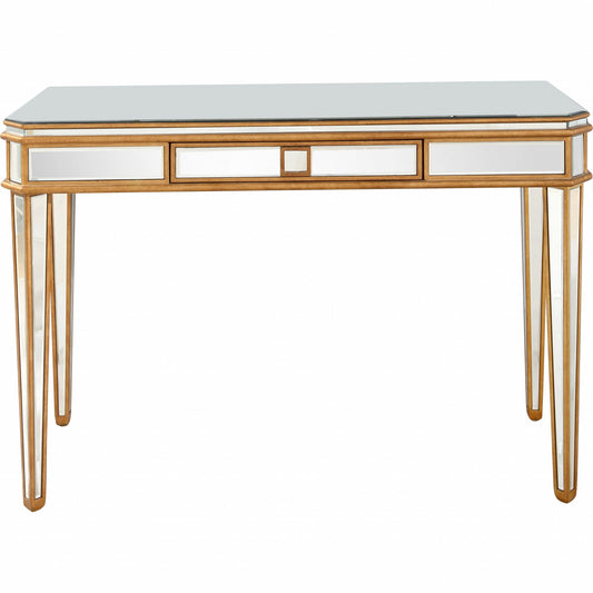 Antiqued Gold Finish Console Table