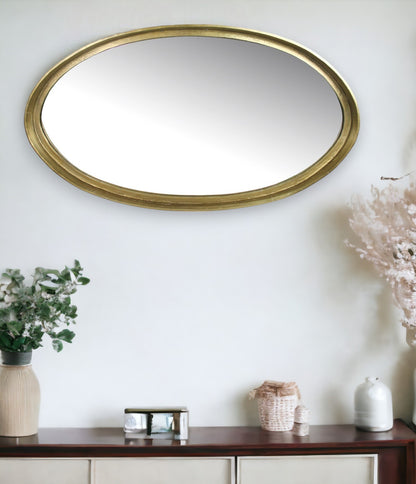 48" Gold Round Framed Accent Mirror