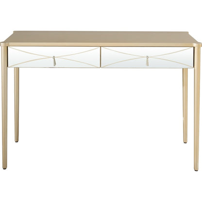 48" Champagne Mirrored Glass Console Table