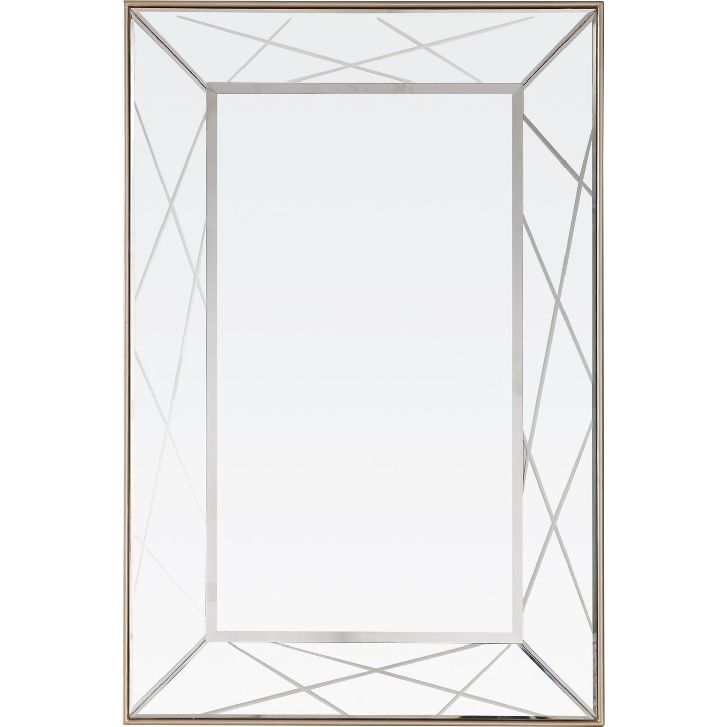 48" Champagne Mirrored Glass Console Table