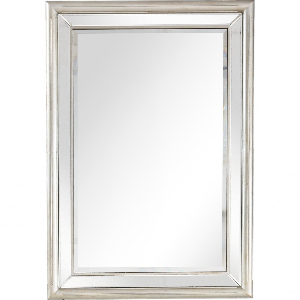 48" Silver Mirrored Glass Console Table With Drawer