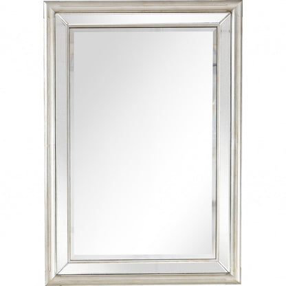 48" Silver Mirrored Glass Console Table With Drawer