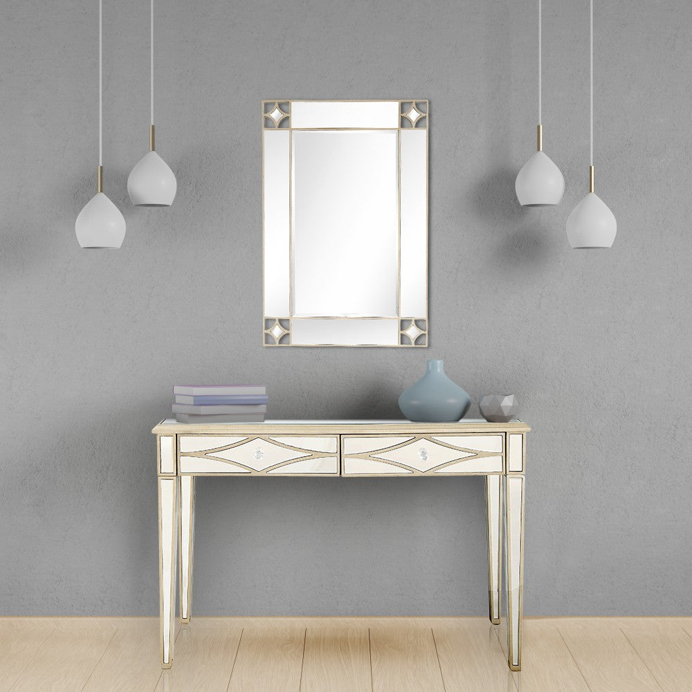 Champagne Finish Console Mirror Table