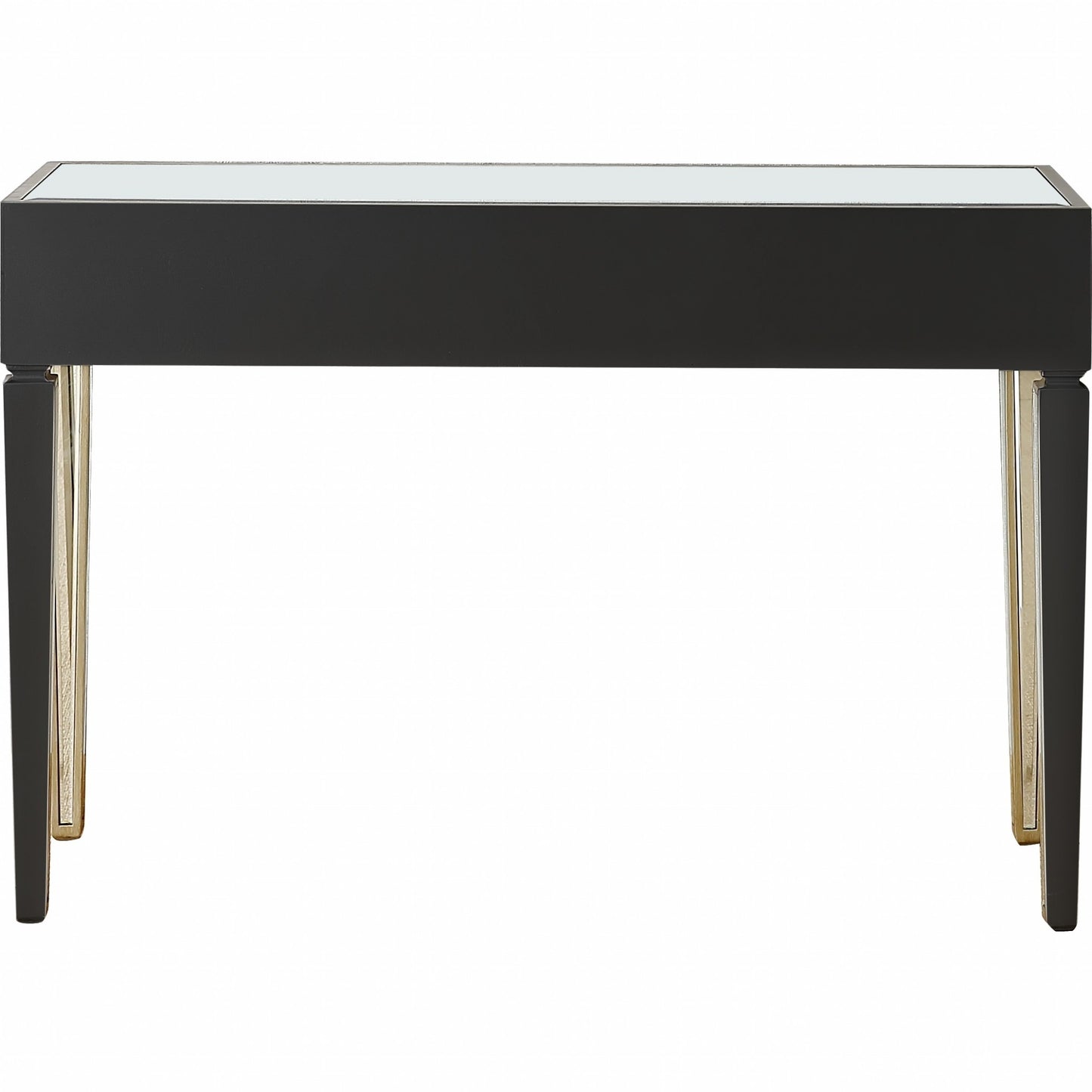 Champagne Finish Console Mirror Table