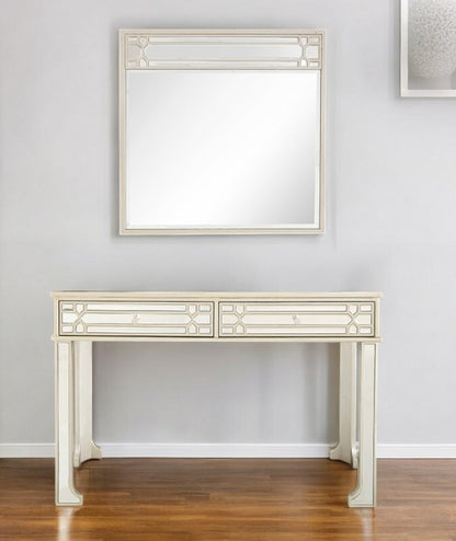 48" Champagne Mirrored Glass Console Table