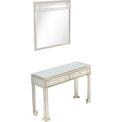 48" Champagne Mirrored Glass Console Table