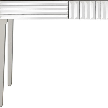 40" Silver Mirrored Glass Console Table