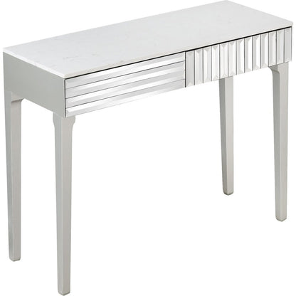 40" Silver Mirrored Glass Console Table