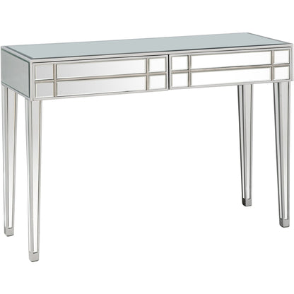 48" Silver Mirrored Glass Console Table