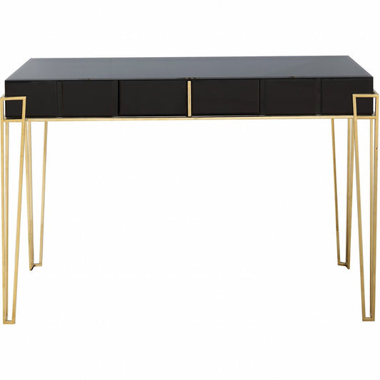 48" Black Mirrored Glass Console Table