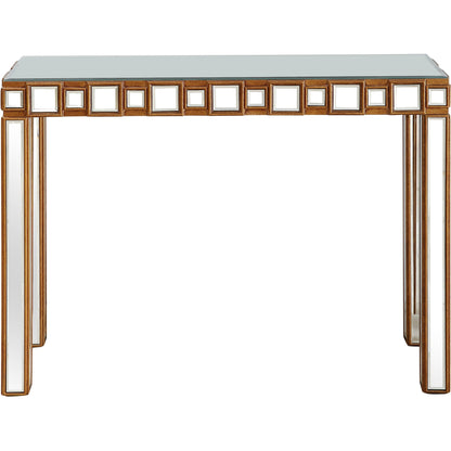 43" Gold Mirrored Glass Console Table