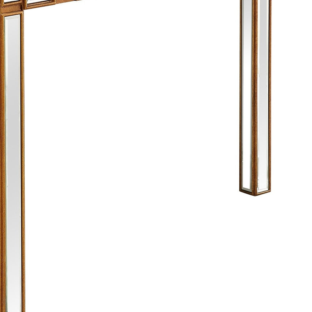 43" Gold Mirrored Glass Console Table