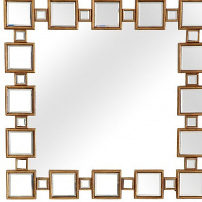 43" Gold And Silver Mirrored Glass Console Table
